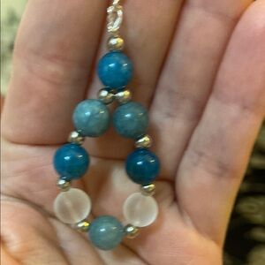 Blue Apatite Beaded Earrings